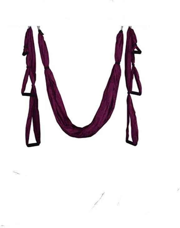 QueenLine Full Set 6 Handles Anti-Gravity Aerial Yoga Ceiling Hammock Flying Swing Trapeze Yoga Inversion Device Home Gym Hanging Belt Dark Purple Russian Federation