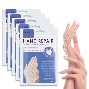 AINIQI Moisturizing Hand & Foot Masks for Dry Hand，5 Pairs of Moisturizing Gloves for Dry Hand Rescue - Fast Acting Home Spa Hand Treatment Leaves No Greasy Residue - Hypoallergenic (Lavender)