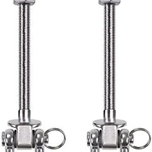 BeneLabel Set of 2 Permanent Antirust Stainless Steel 304 Heavy Duty Swing Hangers, 1800LB Capacity, Wood Beam & I-Beam Hanger, Yoga Hammock Chair Sandbag, Hardware Swing Sets, 180° Swing, 9.25"