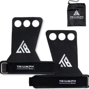Triumph Bull Hand Grips for Crossfit. Pull Ups Grips with Wrist Straps That Brings You Comfort and Support | Offers Hand Protection from Rips and Blisters. Great As Workout Gloves for Men and Women