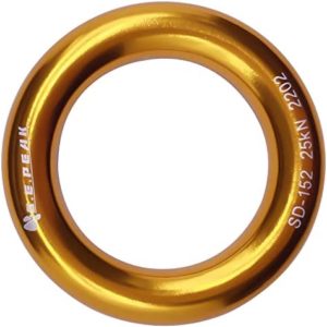 S.E.PEAK 22kN Aluminum Rappel Ring, Perfect Tension O-Ring, Connection Ring for Rock Climbing, Arborist, Hammock, Rescue, Slackline, Gold