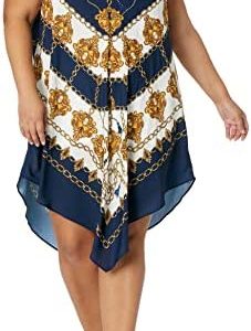 Adrianna Papell Women's Scarf Printed Halter Trapeze