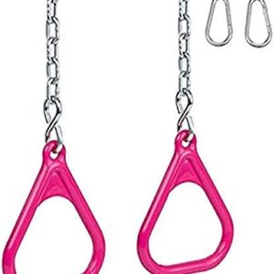 Swing Set Stuff Trapeze Rings and Chains with SSS Logo Sticker, Pink