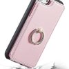 DONBAO Compatible with iPhone SE 2022/iPhone SE 2020/7/8 Case Wallet with Card Holder, 360°Rotation Finger Ring Holder Kickstand Protective PU Leather Flip Shockproof Cover 4.7 Inch (Rose Gold) - Image 7