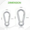 Marine Grade 316 Marked Stainless Steel Carabiner Clips, Heavy Duty Spring Snap Hooks for Gym, and Outdoor Activities - Image 3