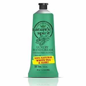 Nature's Spirit Luxury Hand Cream White Tea and Aloe 1.4 oz. Natural hand cream for dry cracked hands, Best hand cream for aging hands, White tea hand cream, Best hand cream for women