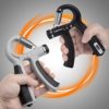 Iteneti Hand Grip Strengthener, Adjustable Training Exerciser, Finger Wrist and Forearm Strength Trainer, Hand-muscle Gripper, 11-132Lbs (5-60Kgs), Auto Counting, Gray + Black, 2 Pack - Image 7