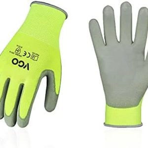 Work Gloves Nitrile Coated, Seamless Knit Glove with Polyurethane Palm Grip Antislip, Safety Working General Men&Women