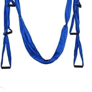 QueenLine Full Set 6 Handles Anti-Gravity Aerial Yoga Ceiling Hammock Flying Swing Trapeze Yoga Inversion Device Home Gym Hanging Belt Blue China