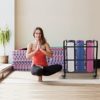 MM MELISEN Yoga Mat Storage Rack, Home Gym Studio Organizer Cart for Foam Roller, Yoga Strap and Resistance Bands, Movable Black Sports Equipment Storage Rack with Wheels - Image 6