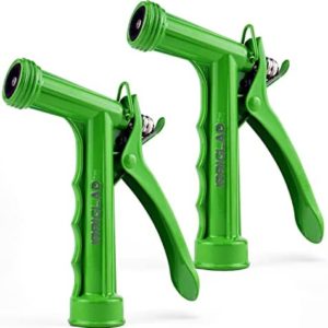 IRRIGLAD Hose Nozzle 2 Pack, Full Size Pistol Grip Water Nozzle Sprayer with Threaded Front, High Pressure Nozzle, Adjustable Spray Water Flow for Watering, Showering Pet, Washing Car, Cleaning, Green