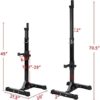 Yaheetech Pair of Adjustable Squat Rack Standard 44-70 Inch Solid Steel Squat Stands Barbell Free-press Bench Home Gym Portable Dumbbell Racks Stands - Image 4