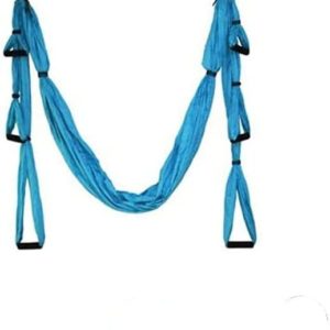 QueenLine Full Set 6 Handles Anti-Gravity Aerial Yoga Ceiling Hammock Flying Swing Trapeze Yoga Inversion Device Home Gym Hanging Belt Sky Blue China