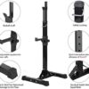 Yaheetech Pair of Adjustable Squat Rack Standard 44-70 Inch Solid Steel Squat Stands Barbell Free-press Bench Home Gym Portable Dumbbell Racks Stands - Image 3