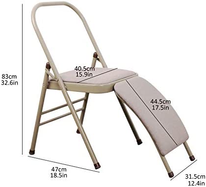 INNOLIFE Yoga Auxiliary Chair with Lumbar Back Support for Iyengar Foldable Balance Training (Grey) - Image 2