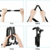SUEH DESIGN Folding Walking Cane with LED Light for Men and Women, Adjustable Collapsible Elderly Walking Stick with Side Handle, Black - Image 5