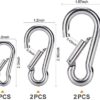 6PCS Spring Snap Hooks Carabiner- 304 Premium Stainless Steel Heavy Duty Carabiner Clips Assorted Sizes (2, 2.36, 3.15 inch) for Camping, Fishing, Hiking, Traveling, Backpack, Keychain; Silver - Image 2