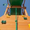 Gorilla Playsets 01-1064-Y Outing Wood Swing Set with Green Vinyl Canopy and Trapeze Arm - Yellow Slide - Image 3