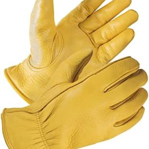 SKYDEER Deerskin Leather Hi-Performance Utility Driver Work Glove, Summer and Winter Gloves for Men and Women