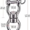 SELEWARE Silent Bearing Swing Swivel, 360° Rotational Device Hanging Accessory with Removeable Buckle for Tree Swing, Hammock Chair, Climbing Rope, Yoga, Kids Swing Swivel 1200LB Capacity - Image 7
