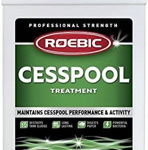 Roebic K-47-Q Cesspool Treatment Prevents Clogging and Buildup, Exclusive Biodegradable Bacteria Digests Paper and Destroys Sludge, 32 Ounces, White/Green