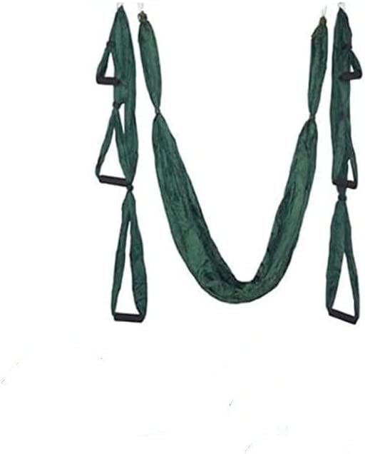 QueenLine Full Set 6 Handles Anti-Gravity Aerial Yoga Ceiling Hammock Flying Swing Trapeze Yoga Inversion Device Home Gym Hanging Belt Atrovirens China