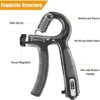 Daspom Grip Strength Trainer with Counter 2 Pack Hand Grip Strengthener with Adjustable Resistance 11-132 Lbs (5-60kg) Non-Slip Forearm Exerciser for Muscle Building and Injury Recovery Hand Rehabilitation - Image 2