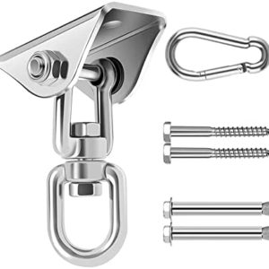 Heavy Duty Swing Hangers Suspension Hooks 1000 LB Capacity, 360° Rotate Swing Hooks w/ 4 Screw for Playground Porch Yoga Seat Hammock Chair Sandbag Swing Sets Indoor Outdoor