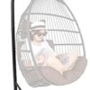 C-Shape Base Hanging Chair Hammock Stand - Powder Coated Construction for Egg Chair and Indoor/Outdoor Hammock Chairs, X-Large (Black) - Image 2