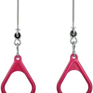 Swing Set Stuff Inc. Trapeze Rings with Swing Hangers (Pink) and SSS Logo Sticker