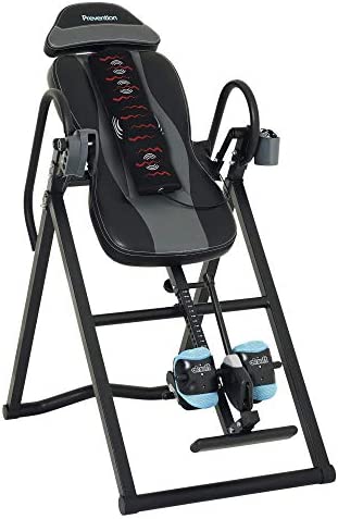 Prevention Inversion Table UL Certified with Heat and Massage Therapy, Grey/Light Blue