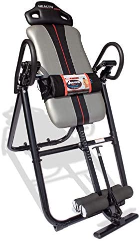Health Gear HGI 4.0 Patent Pending Deluxe Heat & Vibration Massage Inversion Table, Grey