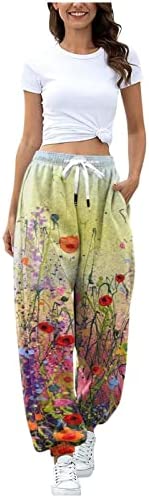 FORUU Ladies Yoga Pants Casual Fashion Retro Drawstring Pant Loose Printed Sports Trousers Stylish Workout Gym Pants - Image 4