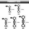 Fishing Rolling Barrel Swivels, 500pcs Fishing Line Connectors Stainless Steel Black Nickel Fishing Bearing Swivels Terminal Tackles for Saltwater Freshwater Size 30-97Lbs - Image 3
