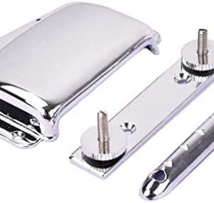 Healifty Adjustable Fixed Bridge Tailpiece for Vintage Teisco Tune O matic Electric Guitar Replacement Parts (Silver)
