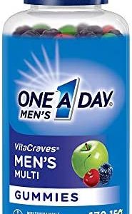 One A Day Men’s Multivitamin Gummies, Supplement with Vitamin A, Vitamin C, Vitamin D, Vitmain E, Calcium & more, 170 Count