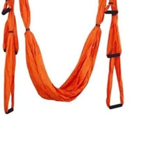 QueenLine Full Set 6 Handles Anti-Gravity Aerial Yoga Ceiling Hammock Flying Swing Trapeze Yoga Inversion Device Home Gym Hanging Belt Orange Russian Federation