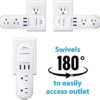 Swivel Power by Bell+Howell Power Strip w/ Surge Protection Rapid, Swiveling Charging Station USB Outlet Extender – with 6 Electrical, 3 USB Port, 125VAC / 60Hz / 10A / 1250WMax, UL STD 498A - Image 2