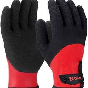 Waterproof Insulated Thermal Work Gloves - KG140W, Acrylic Thermal Lining and Full Hand Latex Coated Ultra-Fine Crinkle Grip