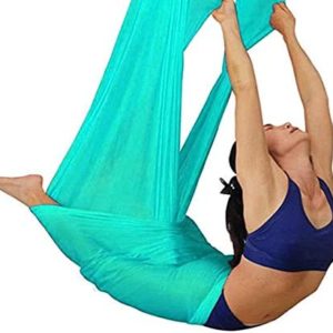 AGGJ Aerial Yoga Hammock Premium Aerial Nylon Fabric Yoga Swing Inversion Indoor Swing Anti-Gravity Yoga Training Belts (Color : Lake Green, Size : 100x280cm)