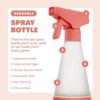 Cleancult Glass Spray Bottle - Shatter Resistant & Dishwasher Safe - All Purpose Cleaning Spray Bottle with BPA-Free Plastic Nozzle & Non-Slip Silicone Sleeve - 16oz, 2 Pack - Clay - Image 3
