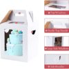 4 Pack Cake Boxes with Window and 4 Pack Cake Boards, Tall Cake Boxes with Windows In 2 Sizes (10x10x12) (12x12x14) and 4 Cake Boards. Large Tier Cake Boxes. - Image 3