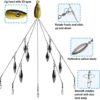 XhuangTech Alabama Rig Baits, 5 Arms Alabama Umbrella Rig with Soft Paddle Tail Swimbaits Bass Lures Jig Head Hook for Pike/ Trout/ Crappie in Freshwater Or Saltwater … - Image 5