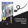 REACH Essentials Toothbrush with Toothbrush Caps, Multi-Zoned Angled Soft Bristles, Contoured Handle, Tongue Scraper, 6 Count (Pack of 1) - Image 4