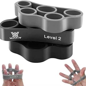 WFFITT Finger Exercise Grip Strengthener, Finger Stretcher Hand Grip Resistance Bands Finger Extensor Exercise Bands for Carpal Tunnel Guitar Pianist Rock Climbing Tennis Trainer 3PCS