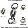 GERUITE High Strength Ball Bearing Swivels Corrosion Resistance Fishing Swivels Barrel Swivels Fast Rotation for Saltwater Freshwater Onshore Offshore Fishing - Image 3