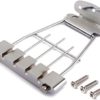 ULTNICE 4 String Guitar Trapeze Tailpiece Adjustable Guitar Tailpiec Bridge with Screws for Archtop Jazz Bass Guitar 15mm Spacing - Image 6