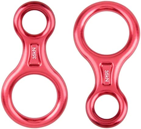 JEELAD 35KN 50KN Rescue Figure 8 Descender Climbing Gear Downhill Rappelling Rope Aluminum Alloy for Rock Climbing Training Emergency Aerial Yoga