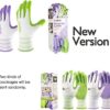 COOLJOB Gardening Gloves for Women and Ladies, 6 Pairs Breathable Rubber Coated Yard Garden Gloves, Outdoor Protective Work Gloves with Grip, Medium Size Fits Most, Lavender Purple & Apple Green - Image 2