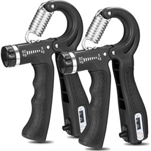 MIDYOO 2 Pack Grip Strength Trainer with Counter,11-132 Lbs Adjustable Resistance, Forearm Strengthener,Hand Exerciser for Muscle and Hand